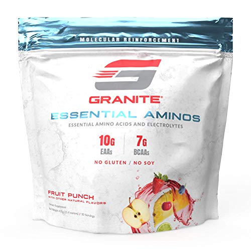 Granite® Essential Amino Acids + Branched Chain Amino Acids + Electrolytes | 10g EAAs + 7g BCAAs | Supports Muscle Growth | Soy Free + Gluten Free + Vegan | Made in USA