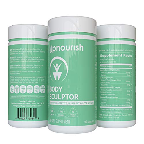 UpNourish Weight Loss Supplement for Women & Men - Appetite Suppressant, Thermogenic Fat Burner, Metabolism Booster - 90 Vegan Keto Capsules for Fast Fat Burn & Stomach Belly Fat Loss