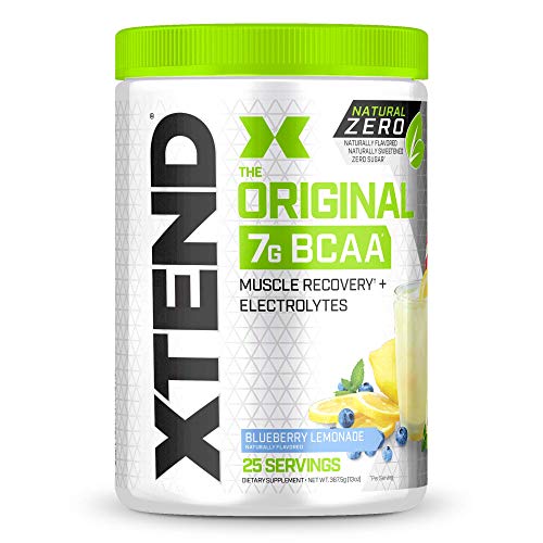 XTEND Natural Zero BCAA Powder Blueberry Lemonade, Free of Artificial Sweeteners, Flavors, and Chemical Dyes, Post Workout Drink with Amino Acids