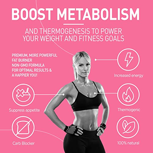 Natural Diet Pills that Work Fast for Women-Best Appetite Suppressant Weight Loss Pills for Women-Thermogenic Belly Fat Burner-Carb Blocker-Metabolism Booster Energy Pills-Weight Loss Supplements