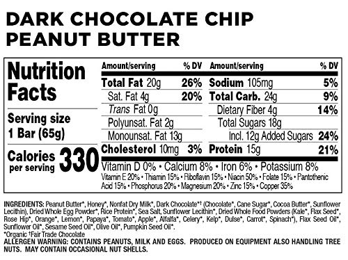 Perfect Bar Original Refrigerated Protein Bar, Dark Chocolate Chip Peanut Butter Variety Bundle, 2.3-2.5 Ounce Bar, 8 Count (Pack of 3)