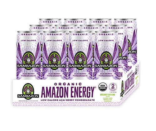 Sambazon Amazon Energy Drink, Low Calorie Acai Berry and Pomegranate, 12 Fl Oz (Pack of 12)