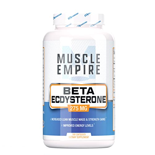 Muscle Empire Beta-Ecdysterone Capsules | Beta-E 275mg | 180 Pill Count | Lean Muscle Building & Strength Gains | Lab Tested Ingredients