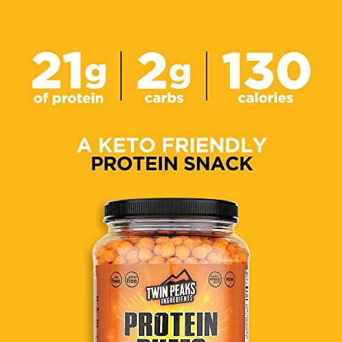 Twin Peaks Low Carb, Keto Friendly Protein Puffs, Nacho Cheese (300g, 21g Protein, 2g Carbs)