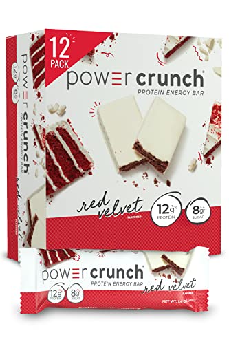 Power Crunch Protein Wafer Bars, High Protein Snacks with Delicious Taste, Red Velvet, 1.4 Ounce (12 Count)