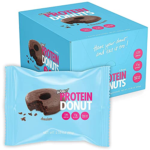 Wow! Protein Donuts, High Protein Snacks, Low Carb, Low Calorie, & Low Sugar, Healthy Snack with 11g of Protein (Chocolate, 10 Pack)