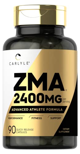 ZMA Supplement for Men & Women 2400mg | 90 Count | Non-GMO, Gluten Free Formula | by Carlyle