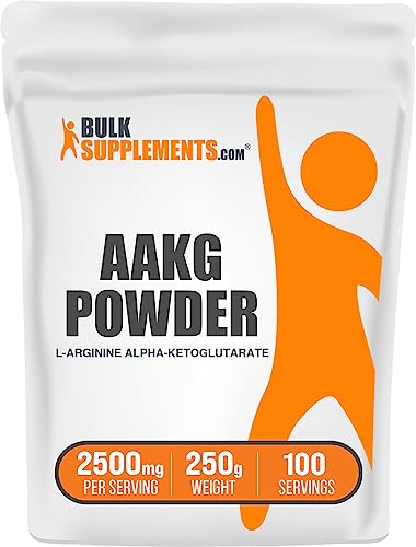 BULKSUPPLEMENTS.COM AAKG Powder - Arginine Alpha-Ketoglutarate, AKG Supplement - Nitric Oxide Supplement, Arginine Supplement - Unflavored & Gluten Free, 2500mg per Serving, 250g (8.8 oz)