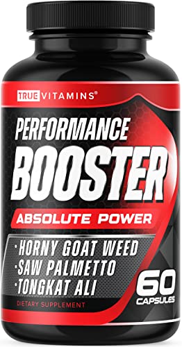 Performance Booster for Men - Enhance Energy, Endurance, Stamina, Strength, Drive & Muscle Growth - Natural Male Enhancing Supplement with Tongkat Ali, Horny Goat Weed & Saw Palmetto - 60 Capsules