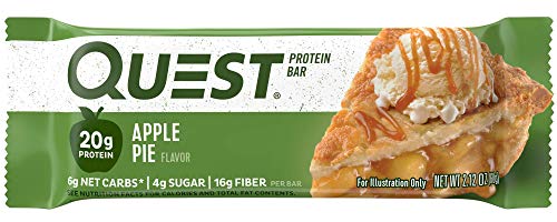 Quest Nutrition Apple Pie Protein Bar, High Protein, Low Carb, Gluten Free, Soy Free, Keto Friendly, 12 Count