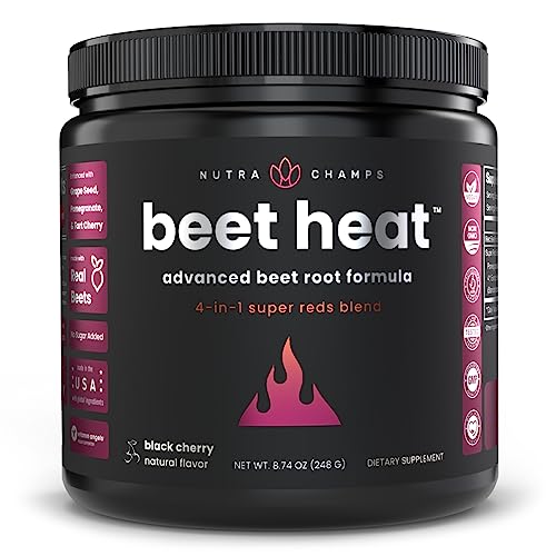 Beet Root Powder Circulation Supplement | Superfood Powder Nitric Oxide Supplement with Beetroot Juice, Super Reds Powder & Grape Seed Extract | No Sugar Beet Supplement
