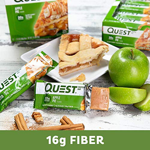 Quest Nutrition Apple Pie Protein Bar, High Protein, Low Carb, Gluten Free, Soy Free, Keto Friendly, 12 Count