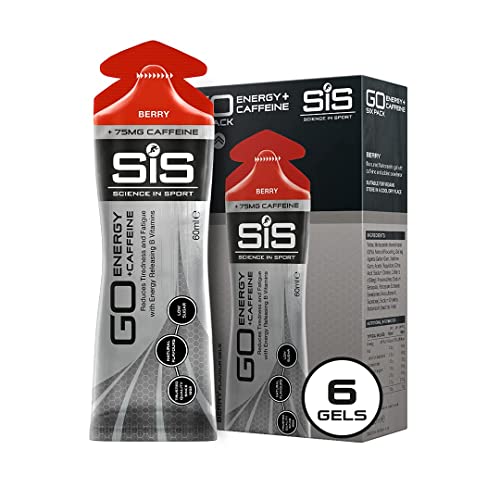 SCIENCE IN SPORT Energy Caffeine Gels, 22g Fast Acting Carbohydrates, Performance & Endurance Sport Energy Gels with 75mg of Caffeine, Berry - 2 oz - 6 Pack
