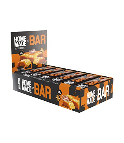 Axe & Sledge Supplements Home Made Bar Whole-Food-Based All-Natural Protein Bar, Gluten Free, Naturally Flavored & Sweetened, 12 Bars (Salted Caramel Crunch)