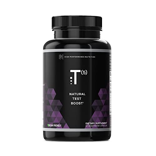 HPN T(5) Testosterone Optimization Booster | Natural Testosterone Supplement with Testofen | Increase Endurance & Energy | Improve Ability to Build Muscle with LJ100 | Vegan Friendly | 81 Capsules