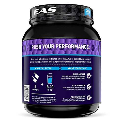 EAS 100% Pure Whey Protein Powder, Chocolate, 2 lb (Packaging May Vary)
