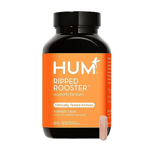 HUM Ripped Rooster - Natural Green Tea Supplement to Boost Metabolism, Control Cravings, Burn Fat & Support a Healthy Diet & Weight Management (60 Capsules)