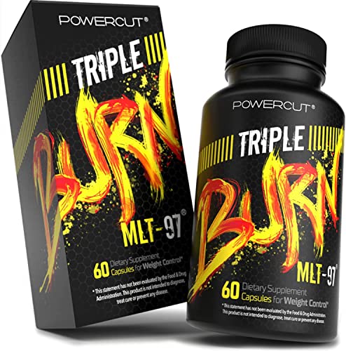 powercut Triple Burn MLT-97 Weight Loss Fat Burner Diet Pills for Women & Men - Appetite Suppressant - 60 Capsules