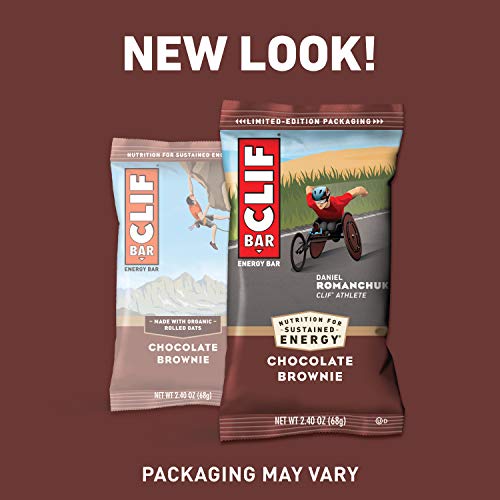 CLIF BARS - Energy Bars - Chocolate Brownie Made with Organic Oats - Plant Based Food - Vegetarian - Kosher (2.4 Ounce Protein Bars, 12 Count) Packaging May Vary