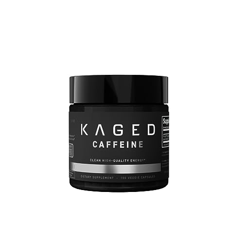 Kaged PurCaf Organic Caffeine Capsules, Energy Boost, No Jitters, 90% Pure Caffeine, 100 Caffeine Pills