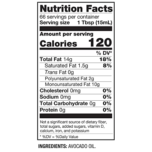 Pure Avocado Oil for Keto and Paleo Diet, High-Heat Cooking