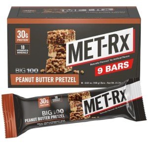 MET-Rx Big 100 Colossal Protein Bars - Peanut Butter Pretzel (9 Pack)