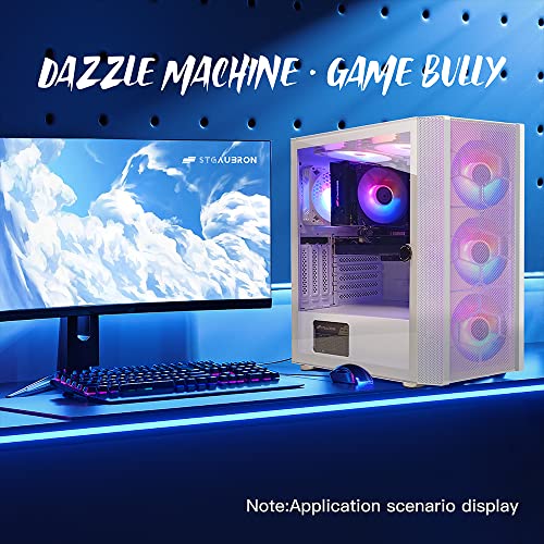 STGAubron Gaming PC,Intel Core i7-10700F up to 4.8G,GeForce RTX 2060 Super 8G GDDR6,16G DDR4,1T SSD,WiFi,BT 5.0,RGB Fan x 6,RGB Keyboard&Mouse&Mouse Pad,RGB BT Sound Bar,RGB BT Gaming Mic,W11H64