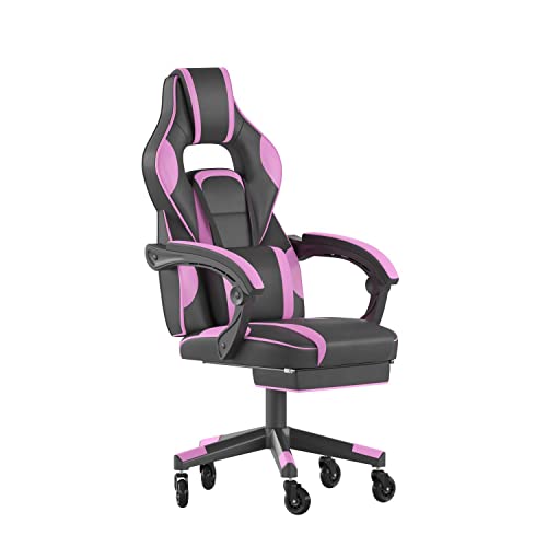 Flash X40 Gaming Chair with Reclining Back, Transparent Wheels