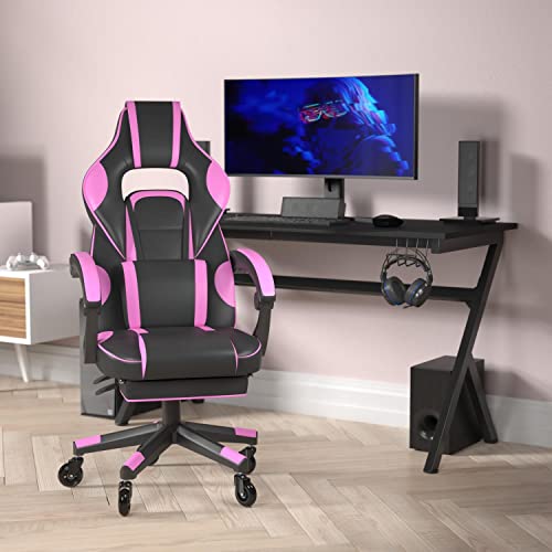 Flash X40 Gaming Chair with Reclining Back, Transparent Wheels