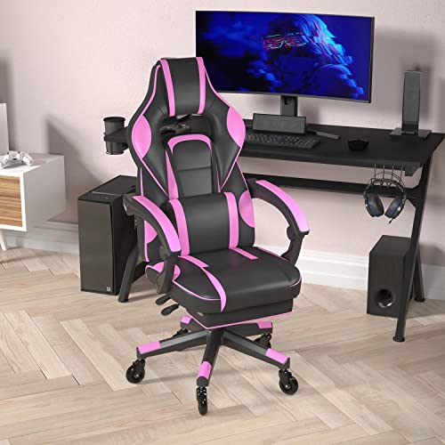 Flash X40 Gaming Chair with Reclining Back, Transparent Wheels