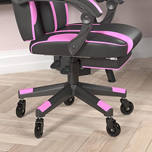 Flash X40 Gaming Chair with Reclining Back, Transparent Wheels