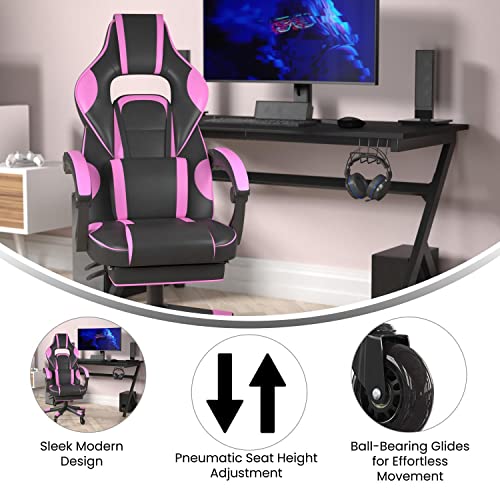 Flash X40 Gaming Chair with Reclining Back, Transparent Wheels
