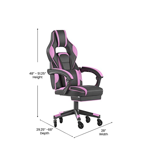 Flash X40 Gaming Chair with Reclining Back, Transparent Wheels