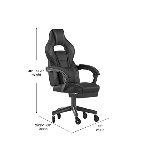 X40 Gaming Chair with Reclining Back/Arms, Roller Wheels