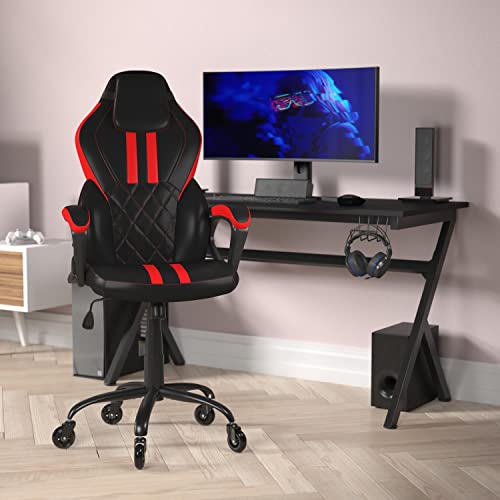 Ergonomic Gaming Chair - Adjustable Black/Red Design - 360° Swivel