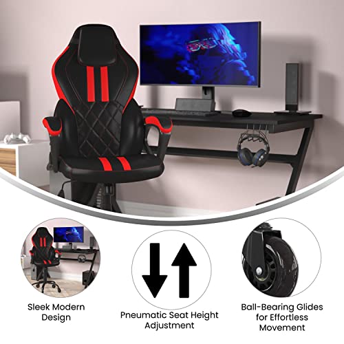 Ergonomic Gaming Chair - Adjustable Black/Red Design - 360° Swivel