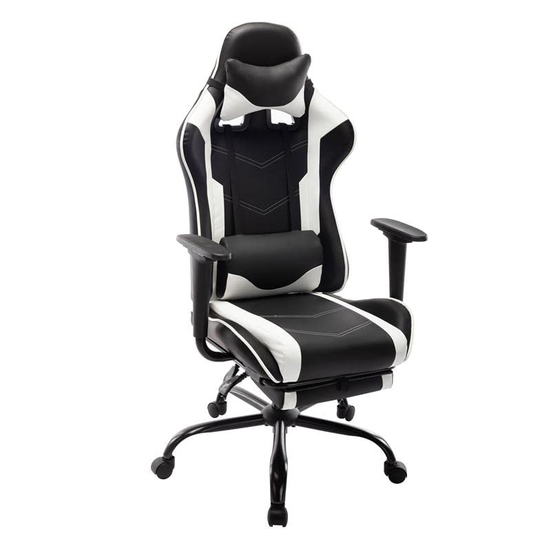 Lilo Modern White Gaming Chair - Faux Leather