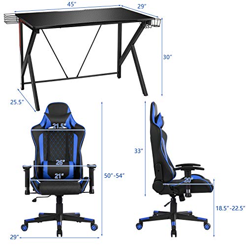 Tangkula Gaming Desk and Chair Combo Set