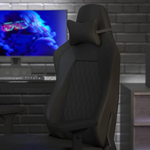 Falco Ergonomic Adjustable Gaming Chair - Black LeatherSoft/Black Stitching