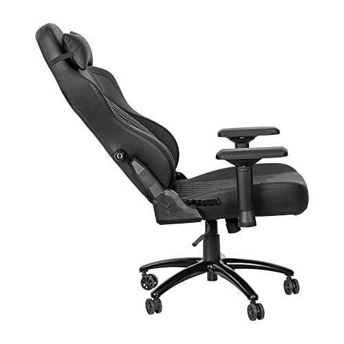 Falco Ergonomic Adjustable Gaming Chair - Black LeatherSoft/Black Stitching