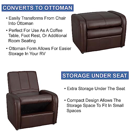 RecPro Charles RV Gaming Chair Ottoman Conversion