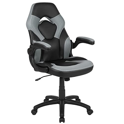 Gaming PC Chair with Adjustable Swivel, Gray/Black