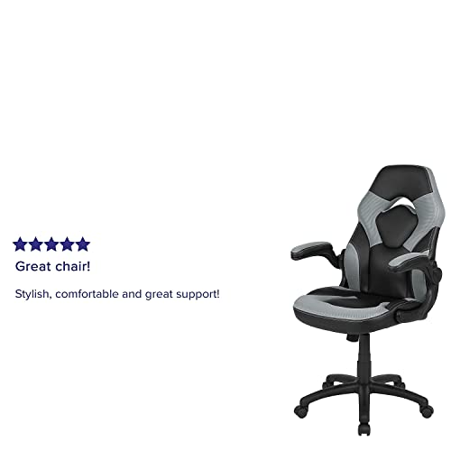 Gaming PC Chair with Adjustable Swivel, Gray/Black