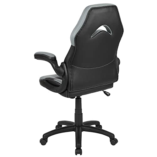 Gaming PC Chair with Adjustable Swivel, Gray/Black