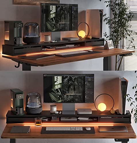 FEZIBO Electric Standing Desk with Monitor Stand, Gaming Workstation