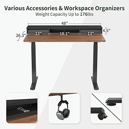 FEZIBO Electric Standing Desk with Monitor Stand, Gaming Workstation