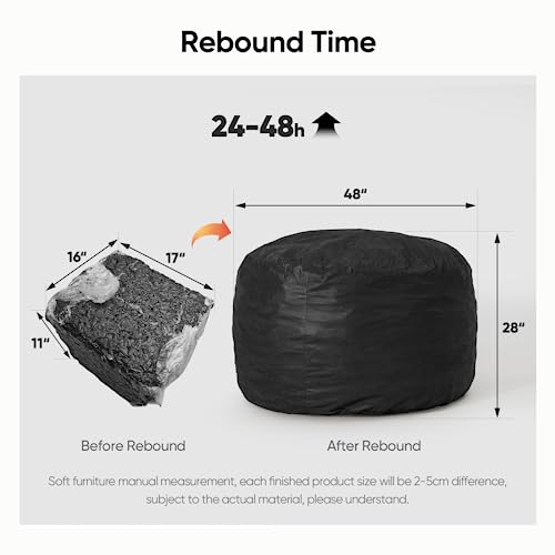 SEASXOLTE 4Ft Velvet Bean Bag Chair for Gaming