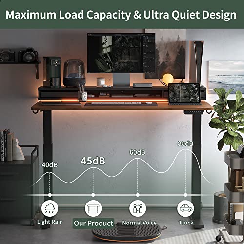 FEZIBO Electric Standing Desk with Monitor Stand, Gaming Workstation