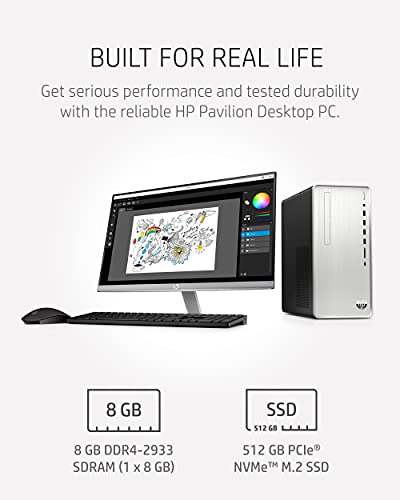 HP Pavilion Gaming Desktop, 11th Gen Intel i5, 8GB RAM, 512GB SSD