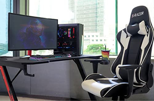 Homall Racing Chair and Z Shaped Gaming Desk